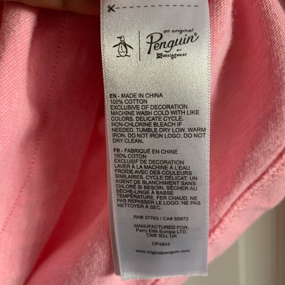 Original Penguin Polo Short Sleeve Stripe Pink XL Slim Fit Preppy Plazacore Golf - Picture 7 of 12